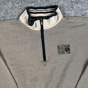 Gear Pullover Mens Size XL Beige 1/4 Zip Mock Neck Casual Lightweight Sweater